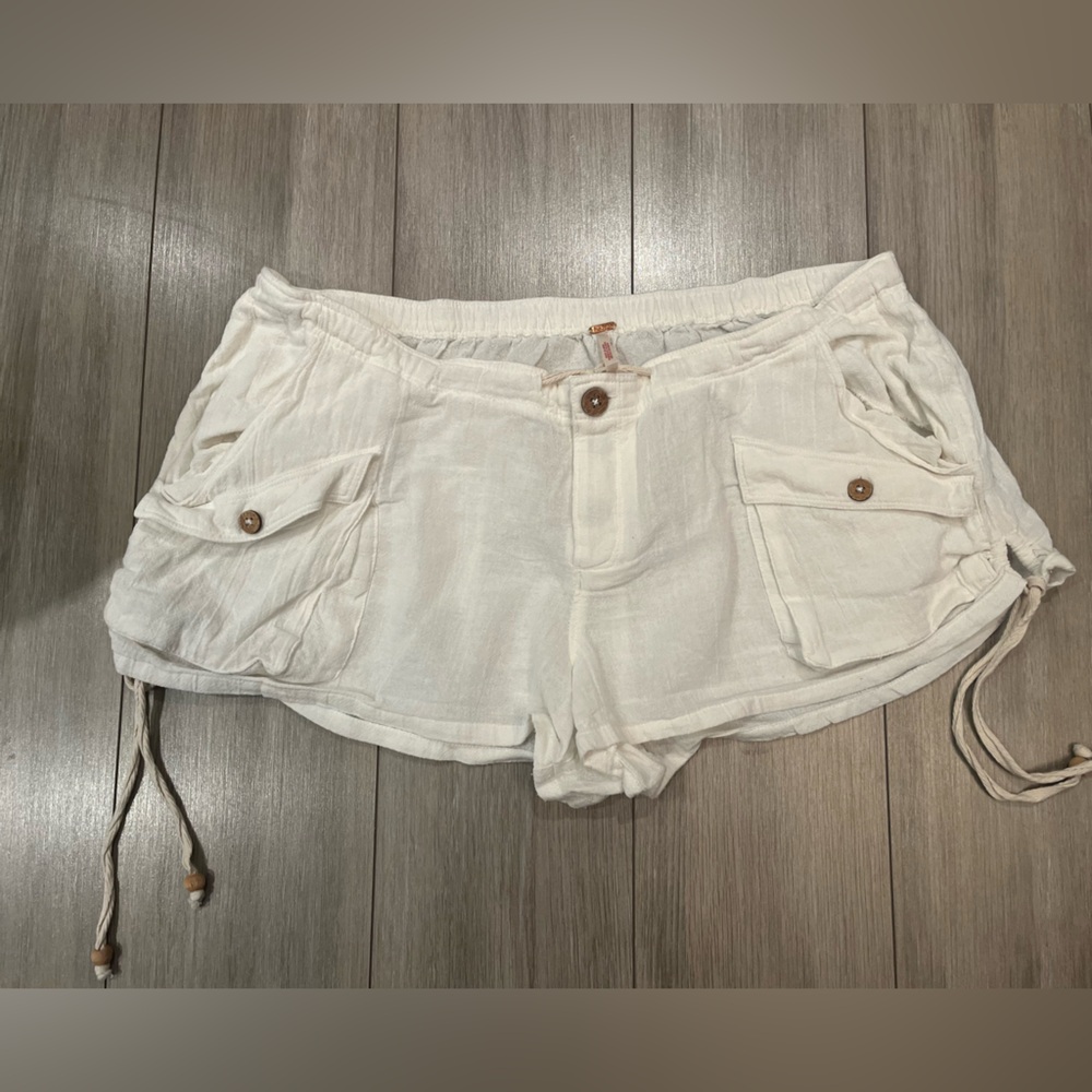 Free People Rowan white cotton shorts